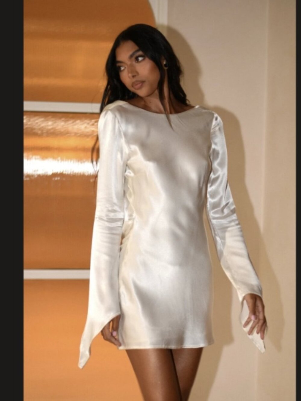 NWT Meshki White Satin Mini Dress XXS